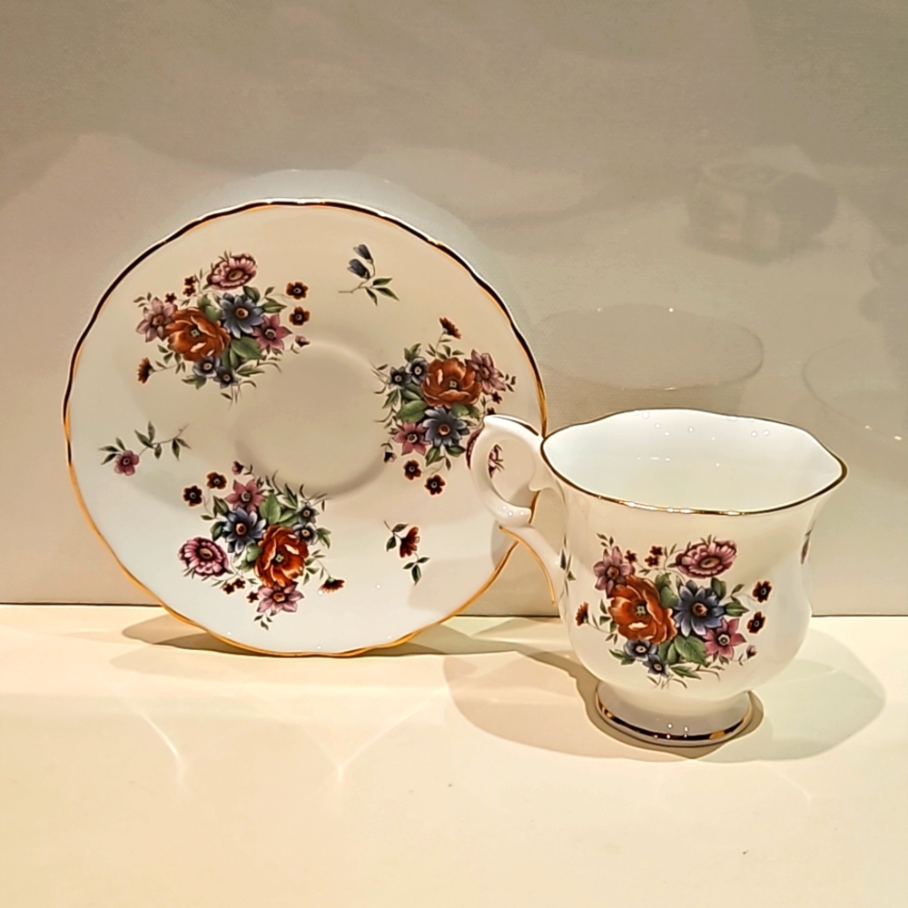 Crown  Stafford Shires tea cup and sauce.